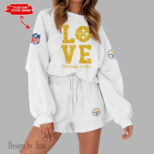 Pittsburgh Steelers Limited Edition Women Sweatshirt and Shorts New 2025 AMCWSWS00107 - Image 2