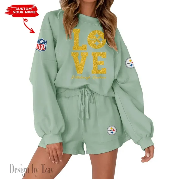 Pittsburgh Steelers Limited Edition Women Sweatshirt and Shorts New 2025 AMCWSWS00107 - Image 3