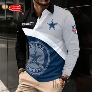 Dallas Cowboys Personalized Long Sleeve Polo Shirt New 2025 AMCLSPS0213