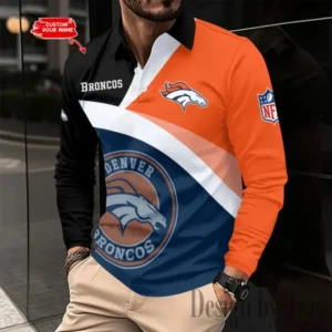 Denver Broncos Personalized Long Sleeve Polo Shirt New 2025 AMCLSPS0214