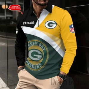 Green Bay Packers Personalized Long Sleeve Polo Shirt New 2025 AMCLSPS0237