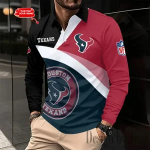 Houston Texans Personalized Long Sleeve Polo Shirt New 2025 AMCLSPS0211