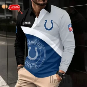 Indianapolis Colts Personalized Long Sleeve Polo Shirt New 2025 AMCLSPS0242