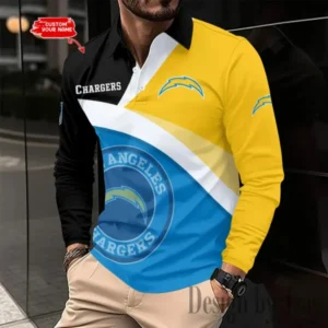 Los Angeles Chargers Personalized Long Sleeve Polo Shirt New 2025 AMCLSPS0254