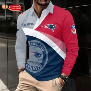 New England Patriots Personalized Long Sleeve Polo Shirt New 2025 AMCLSPS0255