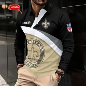 New Orleans Saints Personalized Long Sleeve Polo Shirt New 2025 AMCLSPS0244