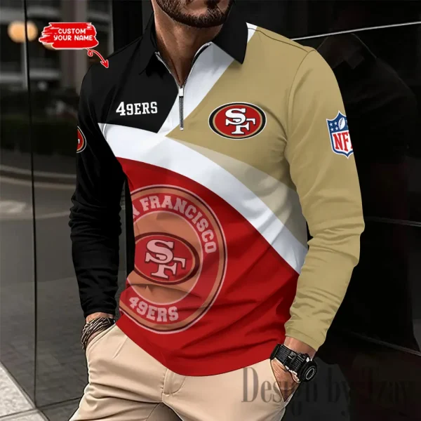 San Francisco 49ers Personalized Long Sleeve Polo Shirt New 2025 AMCLSPS0251 - Image 2