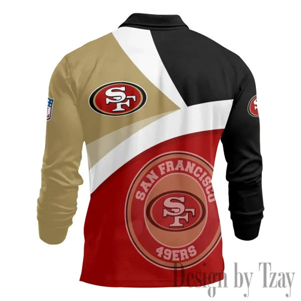 San Francisco 49ers Personalized Long Sleeve Polo Shirt New 2025 AMCLSPS0251 - Image 3