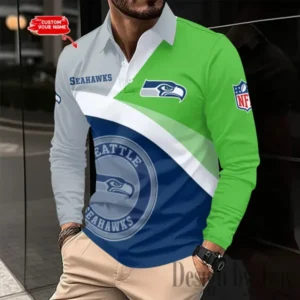 Seattle Seahawks Personalized Long Sleeve Polo Shirt New 2025 AMCLSPS0225