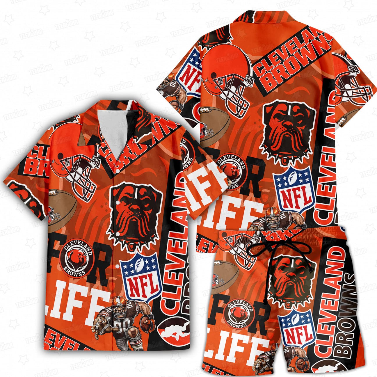Cleveland Browns Custom Limited Edition For Life Hawaiian Shirt and Shorts AMCHWSS000259 - Image 3