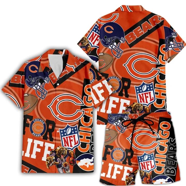 Chicago Bears Custom Limited Edition For Life Hawaiian Shirt and Shorts AMCHWSS000275