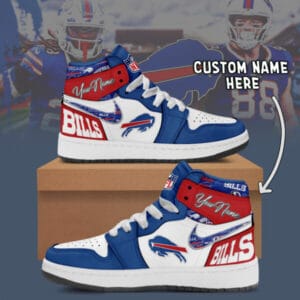 Buffalo Bills Limited Edition High AJ1 Shoes with Custom Name AMCAJ1SEW000005