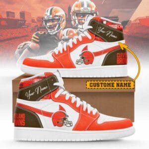 Cleveland Browns Limited Edition High AJ1 Shoes with Custom Name AMCAJ1SEW000009