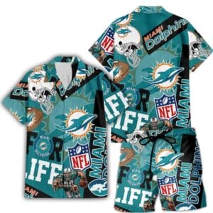Miami Dolphins Custom Limited Edition For Life Hawaiian Shirt and Shorts AMCHWSS000274
