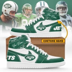 New York Jets Limited Edition High AJ1 Shoes with Custom Name AMCAJ1SEW000025