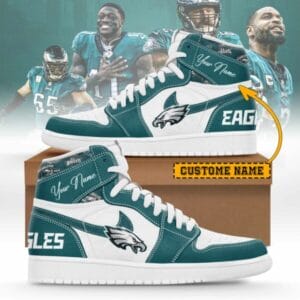 Philadelphia Eagles Limited Edition High AJ1 Shoes with Custom Name AMCAJ1SEW000026