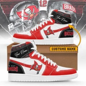 Tampa Bay Buccaneers Limited Edition High AJ1 Shoes with Custom Name AMCAJ1SEW000030