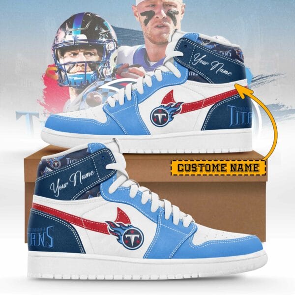 Tennessee Titans Limited Edition High AJ1 Shoes with Custom Name AMCAJ1SEW000031