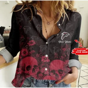 Atlanta Falcons Custom Any Name Linen Woman Shirt Hot Summer 2025 AMCCLG000250