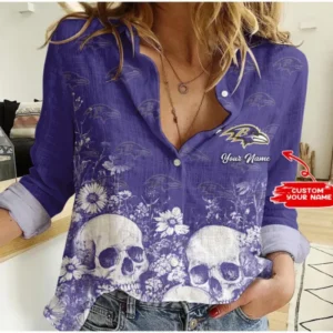 Baltimore Ravens Custom Any Name Linen Woman Shirt Hot Summer 2025 AMCCLG000257