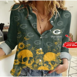 Green Bay Packers Custom Any Name Linen Woman Shirt Hot Summer 2025 AMCCLG000269