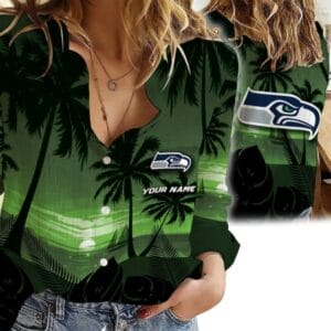 Seattle Seahawks Custom Any Name Linen Woman Shirt Hot Summer 2025 AMCCLG000255