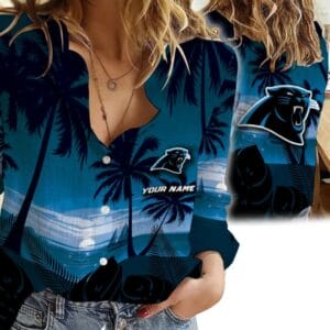 Carolina Panthers Custom Any Name Linen Woman Shirt Hot Summer 2025 AMCCLG000263