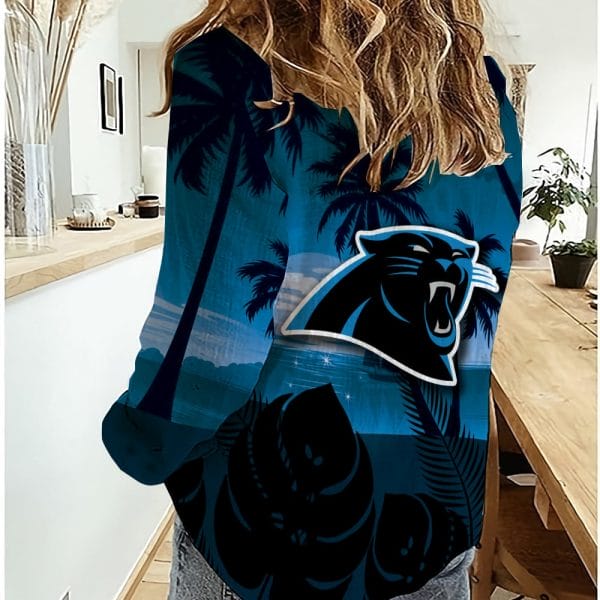 Carolina Panthers Custom Any Name Linen Woman Shirt Hot Summer 2025 AMCCLG000263 - Image 2