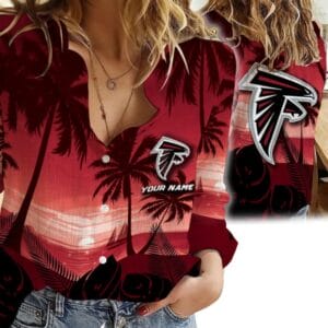 Atlanta Falcons Custom Any Name Linen Woman Shirt Hot Summer 2025 AMCCLG000248