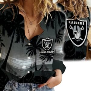 Las Vegas Raiders Custom Any Name Linen Woman Shirt Hot Summer 2025 AMCCLG000265