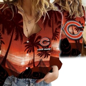 Chicago Bears Custom Any Name Linen Woman Shirt Hot Summer 2025 AMCCLG000225
