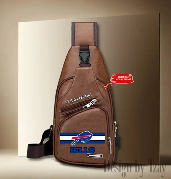 Buffalo Bills Personalized Men Leather Sling Bag Custom Gift For Dad AMCACS000098 - Image 2