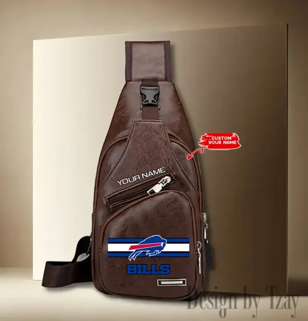 Buffalo Bills Personalized Men Leather Sling Bag Custom Gift For Dad AMCACS000098 - Image 3