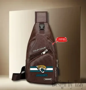 Jacksonville Jaguars Personalized Men Leather Sling Bag Custom Gift For Dad AMCACS000141