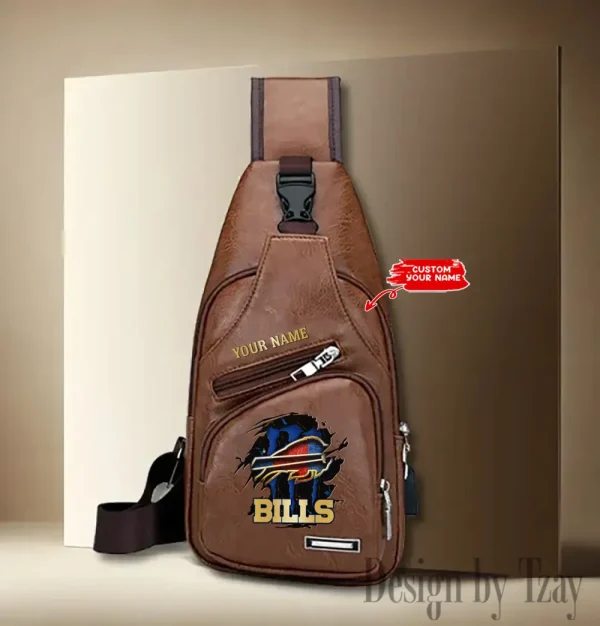 Buffalo Bills Personalized Men Leather Sling Bag Custom Gift For Dad AMCACS000099 - Image 3