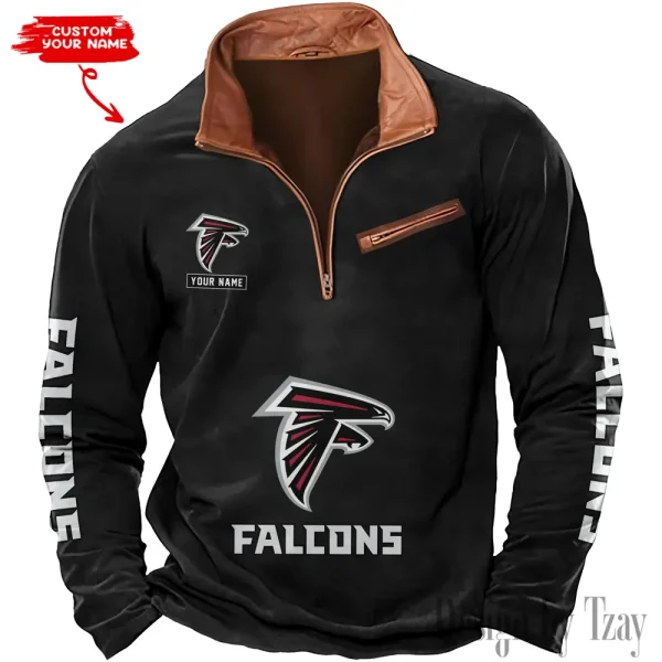Atlanta Falcons New Long Sleeve Quarter Zip Sweatshirt Casual Daily Streetwear AMCCLG000028