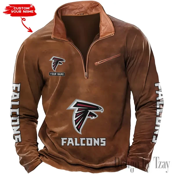 Atlanta Falcons New Long Sleeve Quarter Zip Sweatshirt Casual Daily Streetwear AMCCLG000028 - Image 2