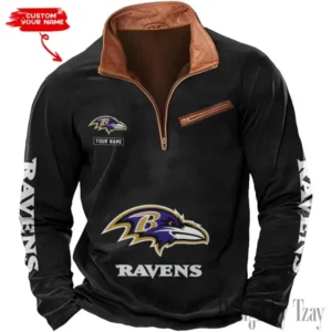 Baltimore Ravens New Long Sleeve Quarter Zip Sweatshirt Casual Daily Streetwear AMCCLG000037