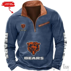 Chicago Bears New Long Sleeve Quarter Zip Sweatshirt Casual Daily Streetwear AMCCLG000005