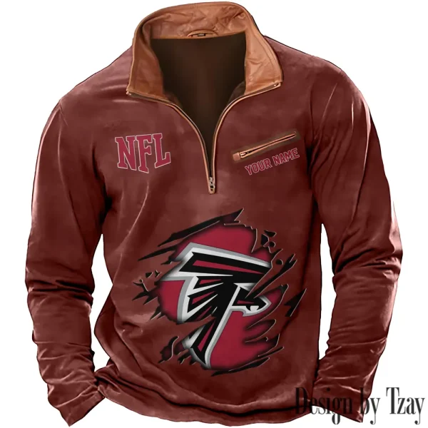 Atlanta Falcons New Long Sleeve Quarter Zip Sweatshirt Casual Daily Streetwear AMCCLG000027 - Image 2