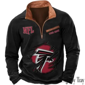Atlanta Falcons New Long Sleeve Quarter Zip Sweatshirt Casual Daily Streetwear AMCCLG000027