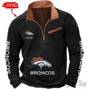 Denver Broncos New Long Sleeve Quarter Zip Sweatshirt Casual Daily Streetwear AMCCLG000017