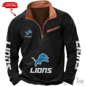 Detroit Lions New Long Sleeve Quarter Zip Sweatshirt Casual Daily Streetwear AMCCLG000007