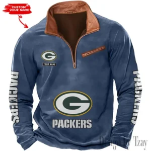 Green Bay Packers New Long Sleeve Quarter Zip Sweatshirt Casual Daily Streetwear AMCCLG000054