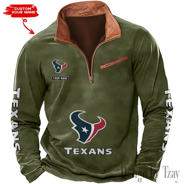 Houston Texans New Long Sleeve Quarter Zip Sweatshirt Casual Daily Streetwear AMCCLG000018 - Image 4