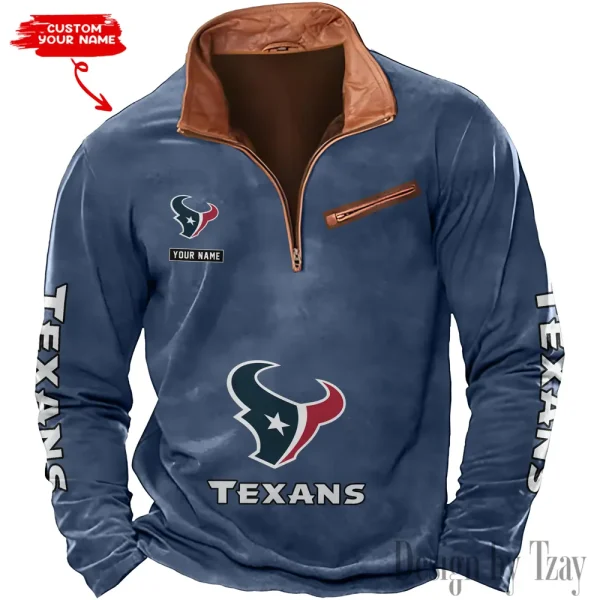 Houston Texans New Long Sleeve Quarter Zip Sweatshirt Casual Daily Streetwear AMCCLG000018 - Image 5