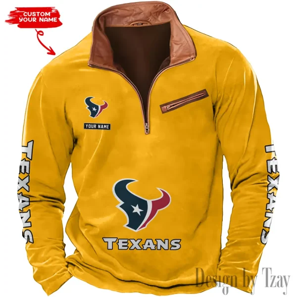 Houston Texans New Long Sleeve Quarter Zip Sweatshirt Casual Daily Streetwear AMCCLG000018 - Image 6