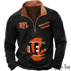 Cincinnati Bengals New Long Sleeve Quarter Zip Sweatshirt Casual Daily Streetwear AMCCLG000067