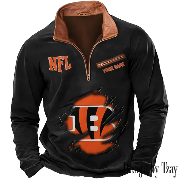 Cincinnati Bengals New Long Sleeve Quarter Zip Sweatshirt Casual Daily Streetwear AMCCLG000067