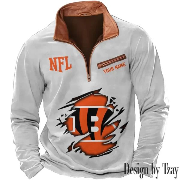 Cincinnati Bengals New Long Sleeve Quarter Zip Sweatshirt Casual Daily Streetwear AMCCLG000067 - Image 3